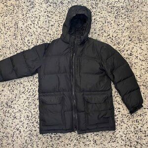 Winter Puffer Coat Old Navy Mens Size Large Black Hooded